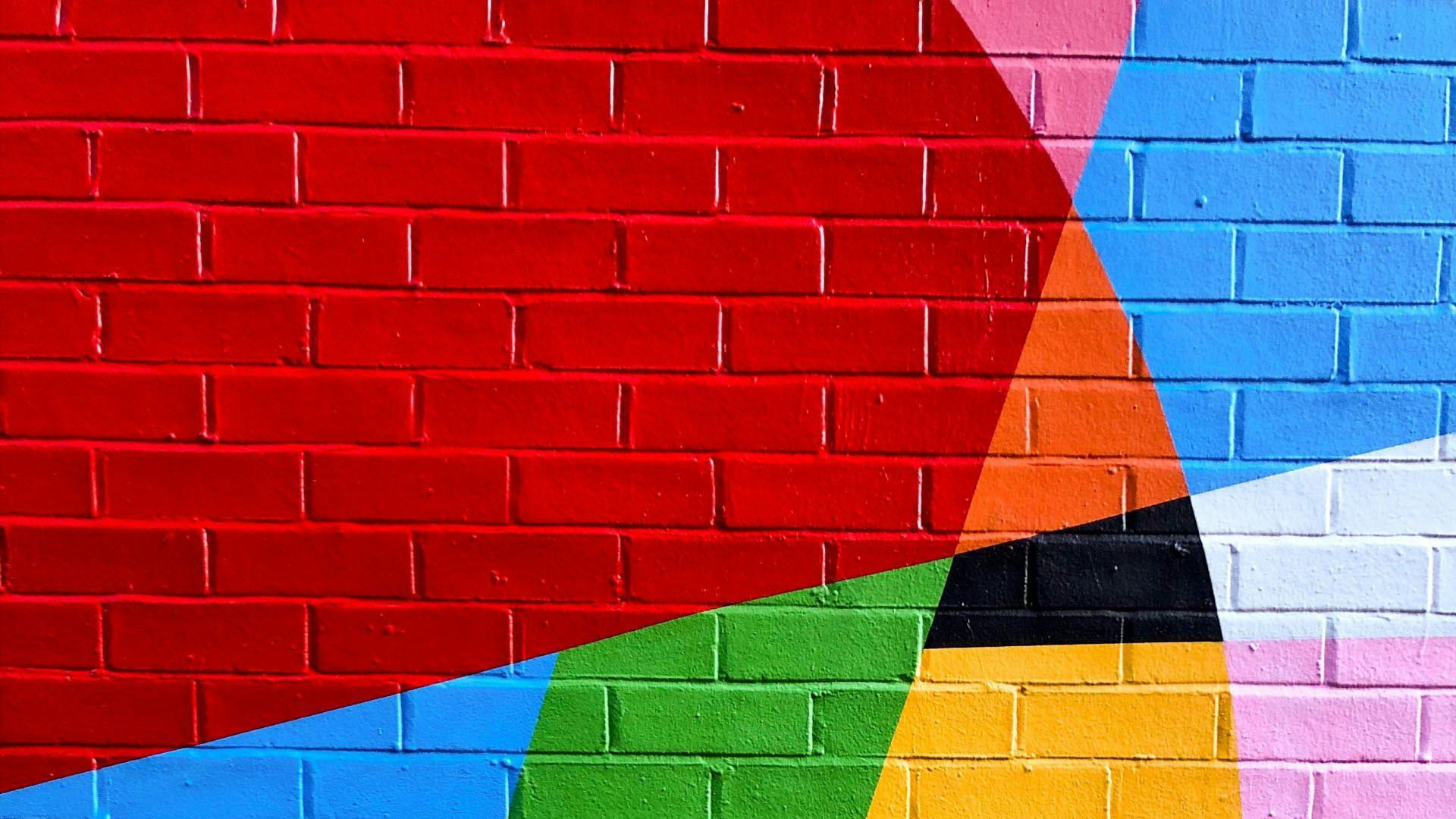 photo of colorblock painted on wall