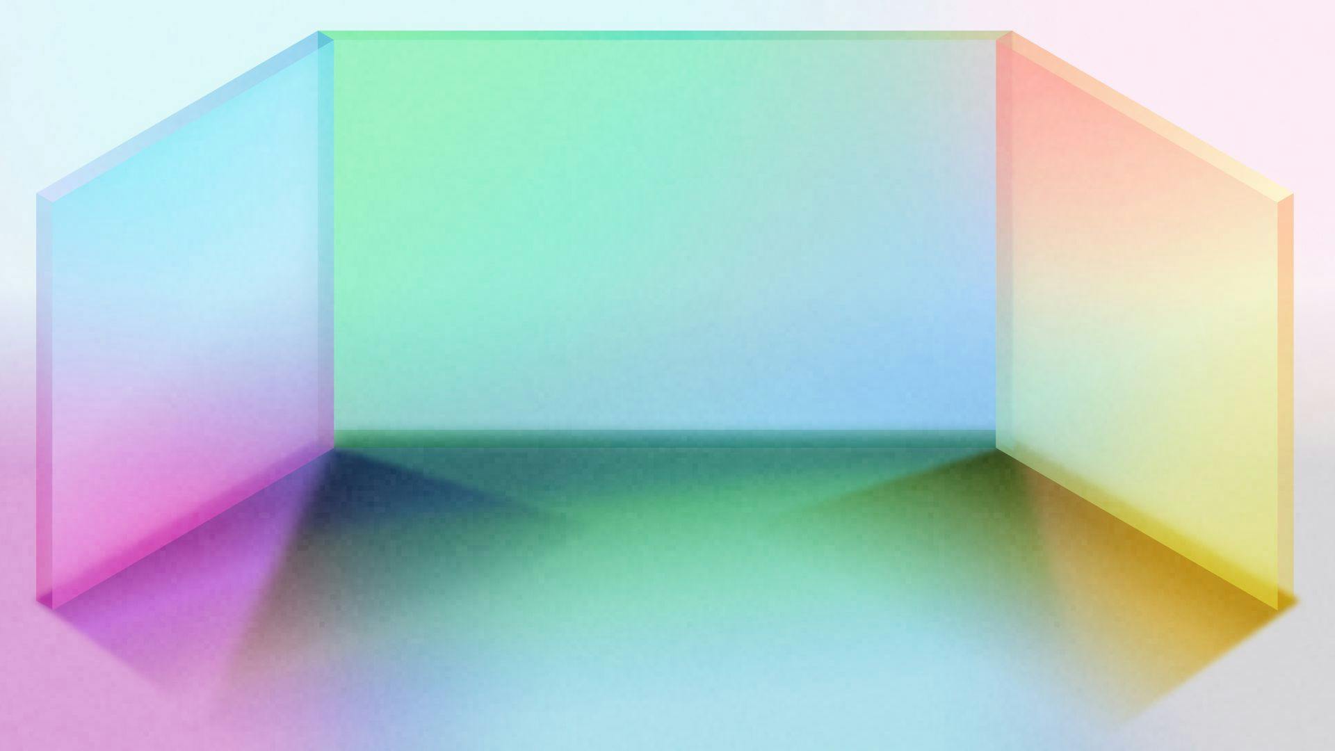 Illustration of rainbow prism shape